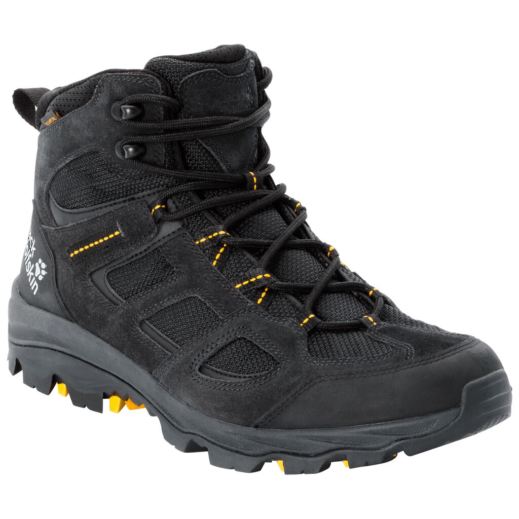 Jack Wolfskin VOJO 3 TEXAPORE MID Chaussures Homme Noir/Jaune - ALSEKFD-21